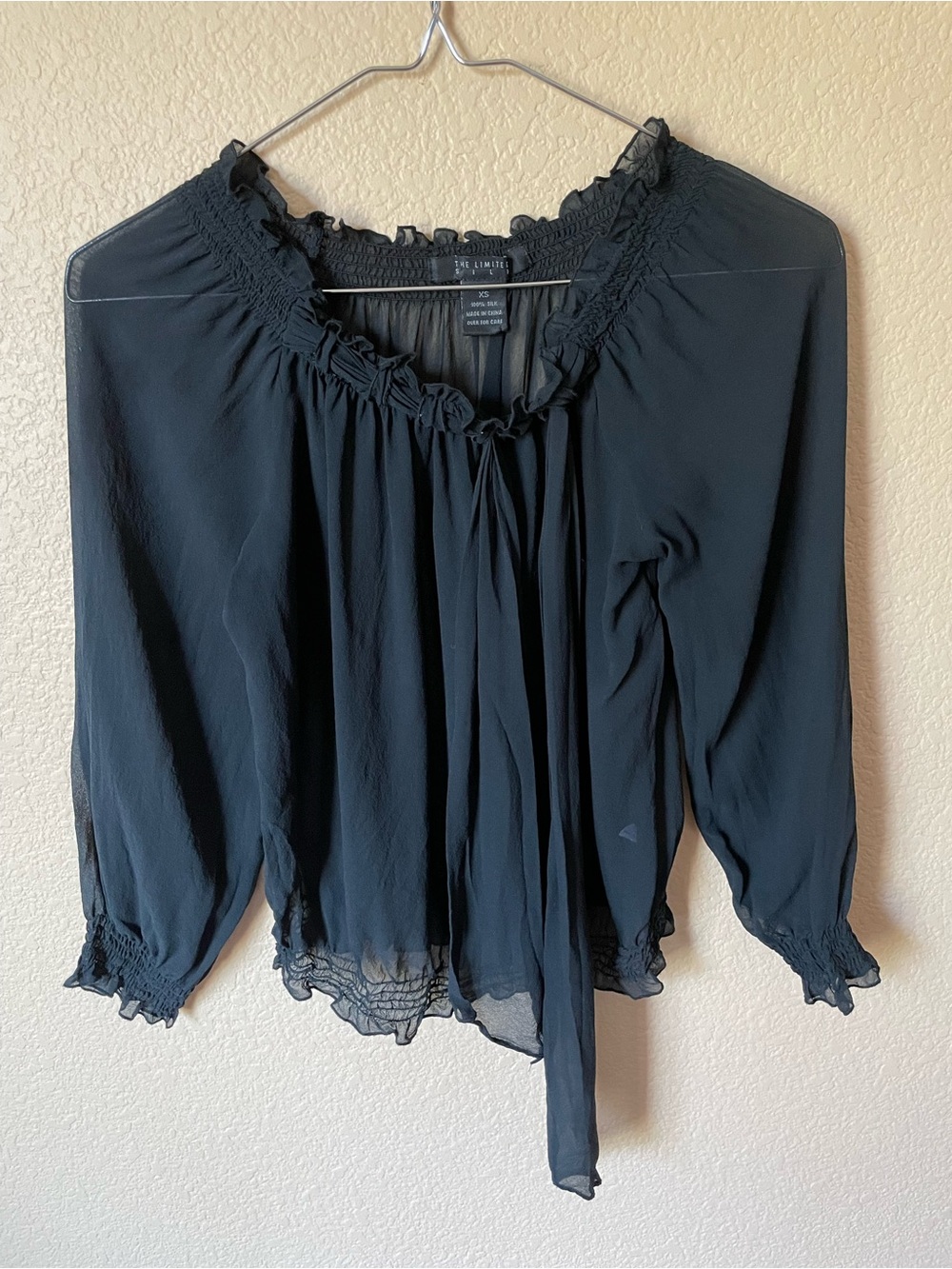 The Limited Black Off-Shoulder Sheer Blouse - Picture 9 of 9